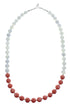 Sterling Silver Pink Coral and Mother of Pearl Bead Necklace JX126892